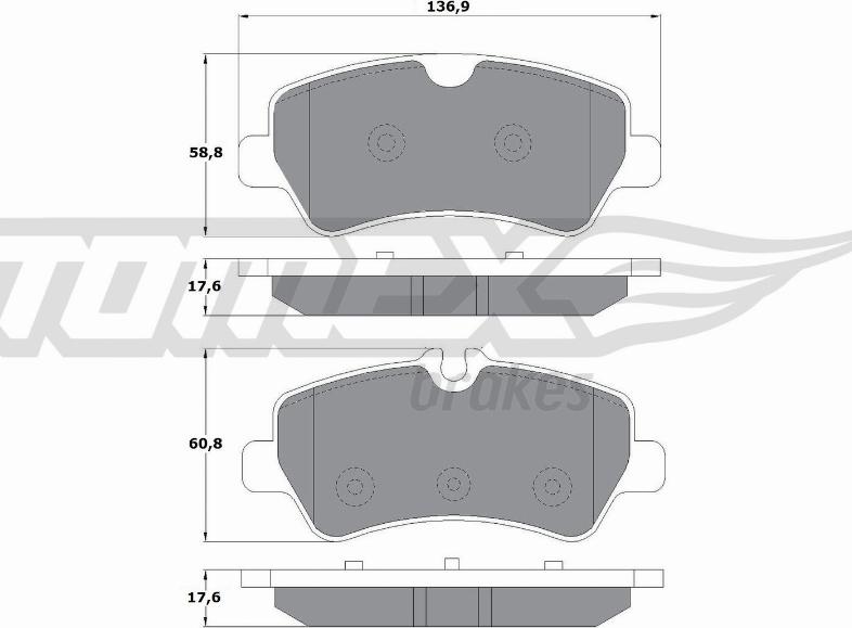 TOMEX brakes TX 16-96 - Bremžu uzliku kompl., Disku bremzes ps1.lv