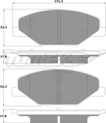 TOMEX brakes TX 16-98 - Bremžu uzliku kompl., Disku bremzes ps1.lv