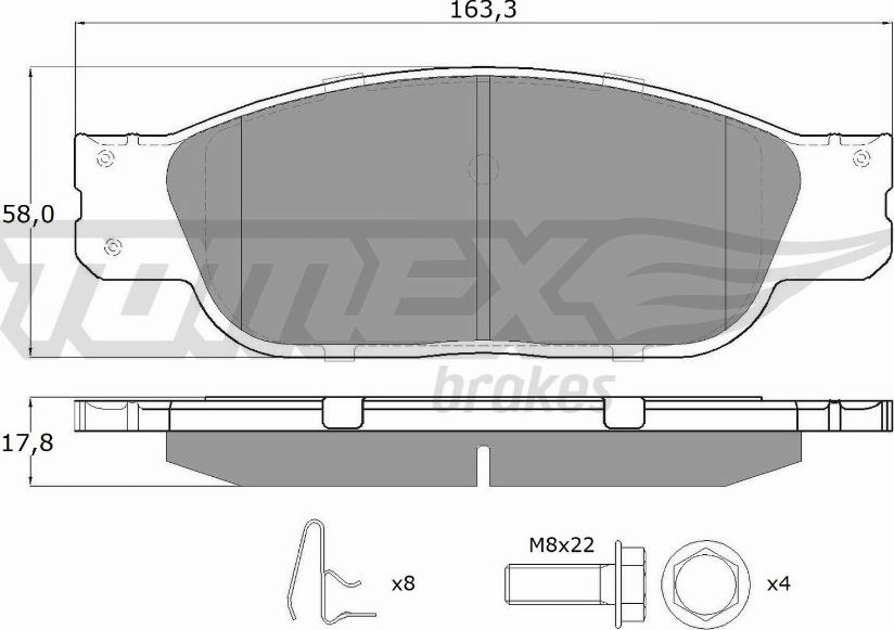 TOMEX brakes TX 16-92 - Bremžu uzliku kompl., Disku bremzes ps1.lv