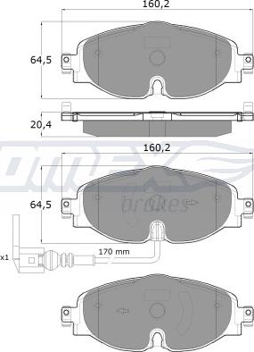 TOMEX brakes TX 16-97 - Bremžu uzliku kompl., Disku bremzes ps1.lv