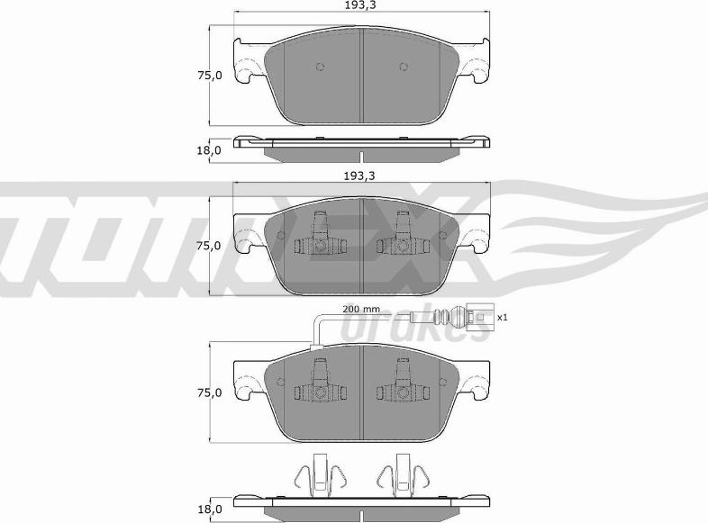 TOMEX brakes TX 16-46 - Bremžu uzliku kompl., Disku bremzes ps1.lv