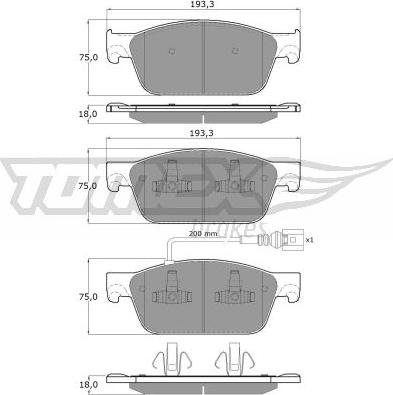 TOMEX brakes TX 16-46 - Bremžu uzliku kompl., Disku bremzes ps1.lv