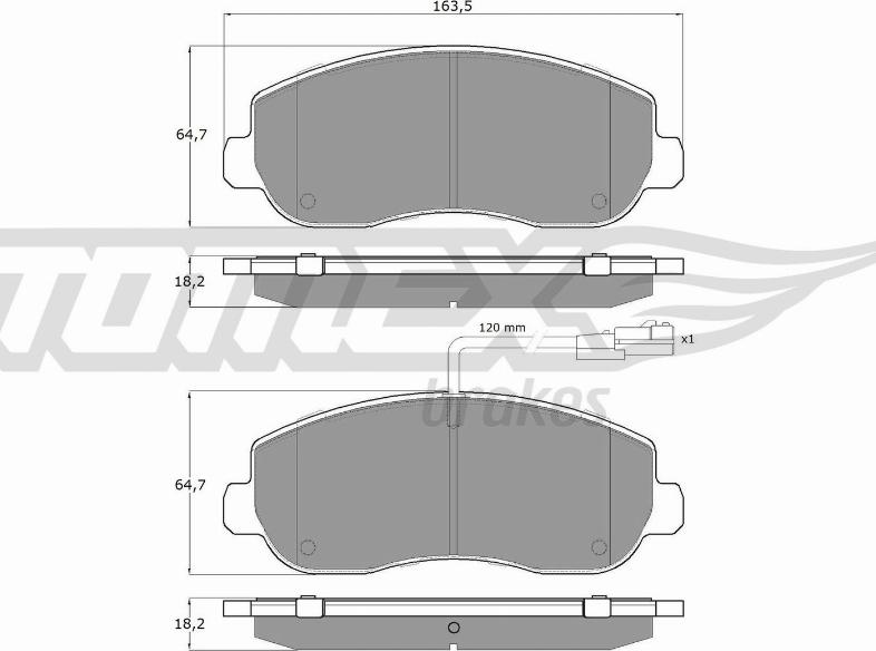 TOMEX brakes TX 16-40 - Bremžu uzliku kompl., Disku bremzes ps1.lv