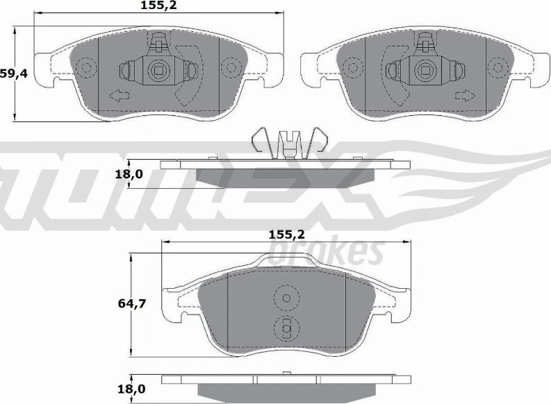 TOMEX brakes TX 16-41 - Bremžu uzliku kompl., Disku bremzes ps1.lv