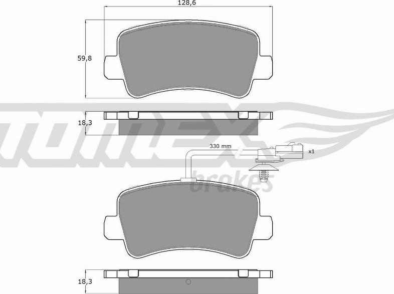 TOMEX brakes TX 16-48 - Bremžu uzliku kompl., Disku bremzes ps1.lv