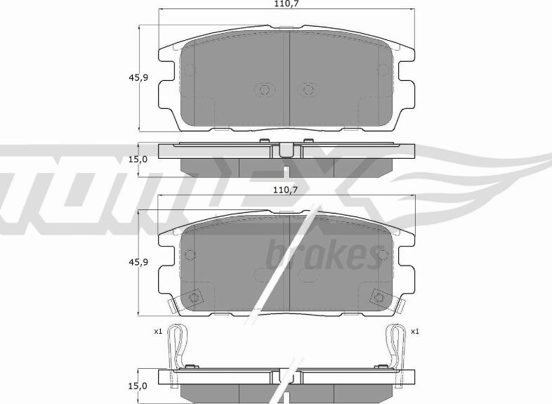 TOMEX brakes TX 16-43 - Bremžu uzliku kompl., Disku bremzes ps1.lv