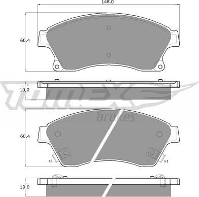 TOMEX brakes TX 16-50 - Bremžu uzliku kompl., Disku bremzes ps1.lv