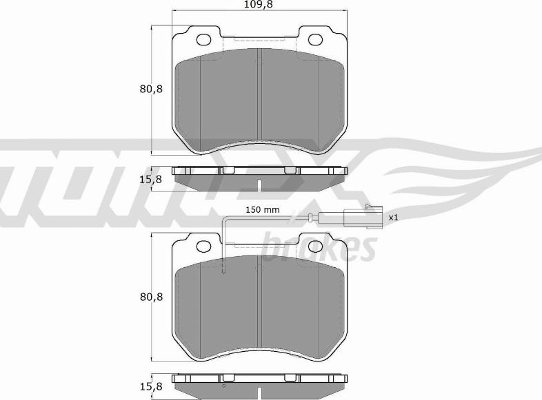 TOMEX brakes TX 16-58 - Bremžu uzliku kompl., Disku bremzes ps1.lv