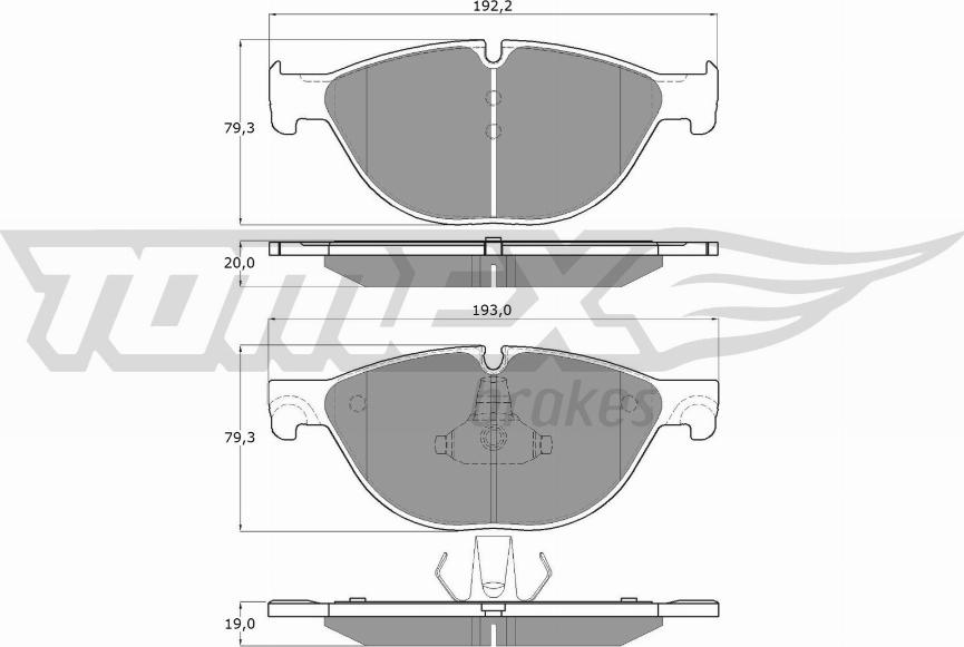 TOMEX brakes TX 16-66 - Bremžu uzliku kompl., Disku bremzes ps1.lv