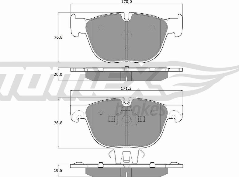 TOMEX brakes TX 16-68 - Bremžu uzliku kompl., Disku bremzes ps1.lv