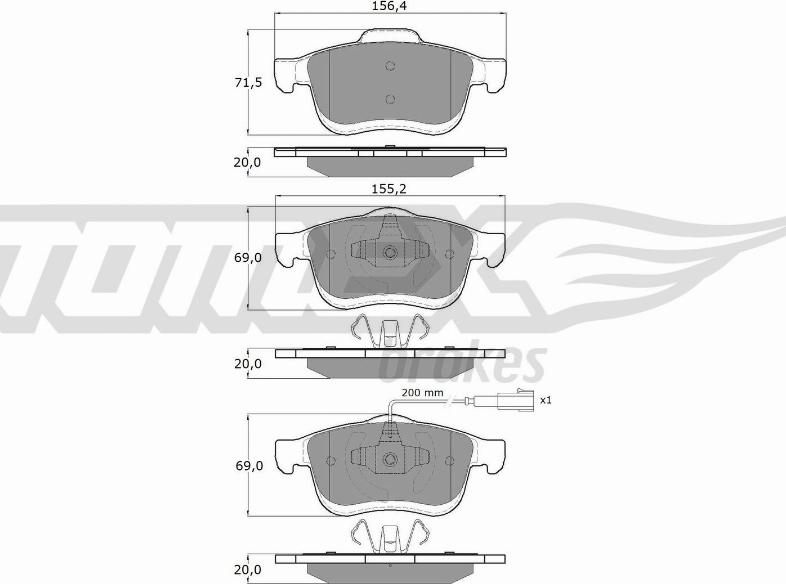 TOMEX brakes TX 16-63 - Bremžu uzliku kompl., Disku bremzes ps1.lv