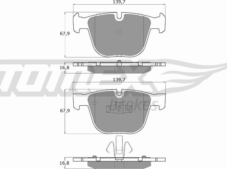 TOMEX brakes TX 16-67 - Bremžu uzliku kompl., Disku bremzes ps1.lv