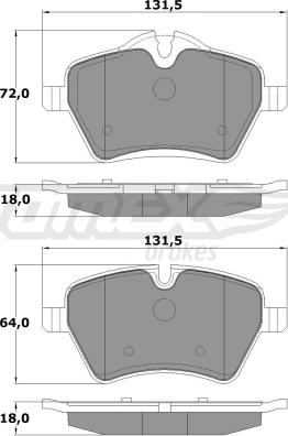 TOMEX brakes TX 16-04 - Bremžu uzliku kompl., Disku bremzes ps1.lv