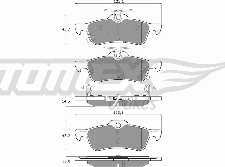 TOMEX brakes TX 16-031 - Bremžu uzliku kompl., Disku bremzes ps1.lv