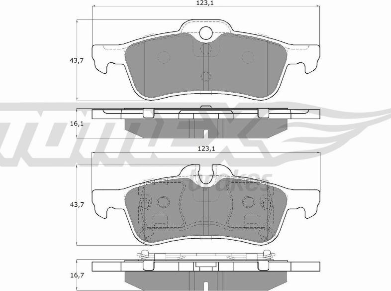 TOMEX brakes TX 16-03 - Bremžu uzliku kompl., Disku bremzes ps1.lv