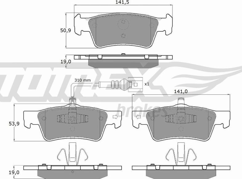 TOMEX brakes TX 16-14 - Bremžu uzliku kompl., Disku bremzes ps1.lv