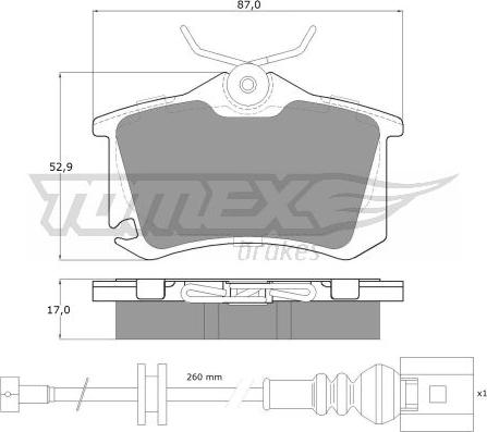 TOMEX brakes TX 16-15 - Bremžu uzliku kompl., Disku bremzes ps1.lv