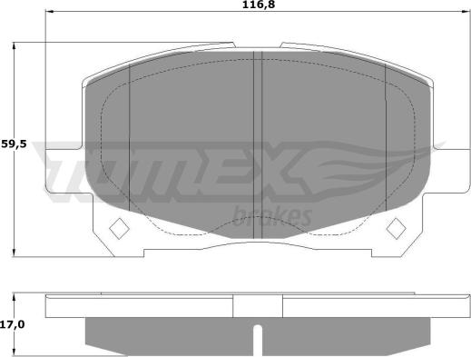 TOMEX brakes TX 16-11 - Bremžu uzliku kompl., Disku bremzes ps1.lv