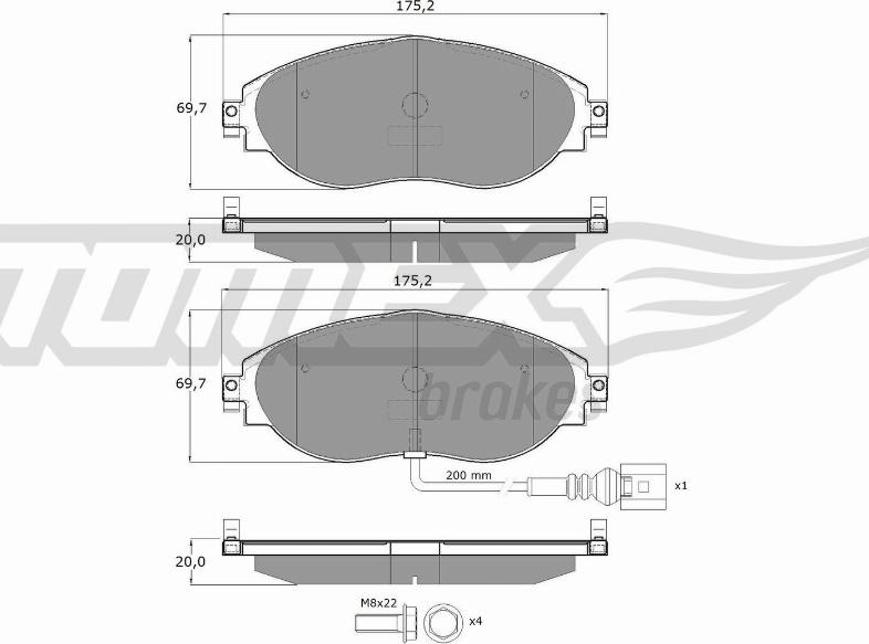 TOMEX brakes TX 16-84 - Bremžu uzliku kompl., Disku bremzes ps1.lv