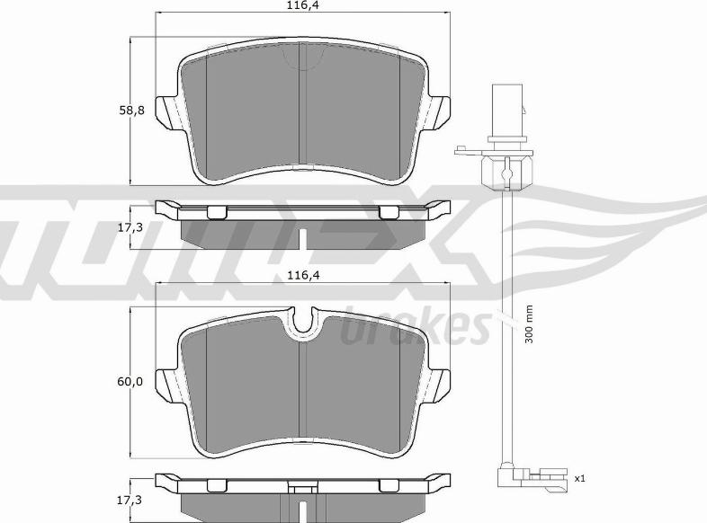 TOMEX brakes TX 16-81 - Bremžu uzliku kompl., Disku bremzes ps1.lv