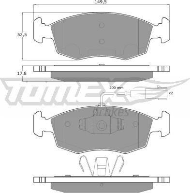 TOMEX brakes TX 16-88 - Bremžu uzliku kompl., Disku bremzes ps1.lv