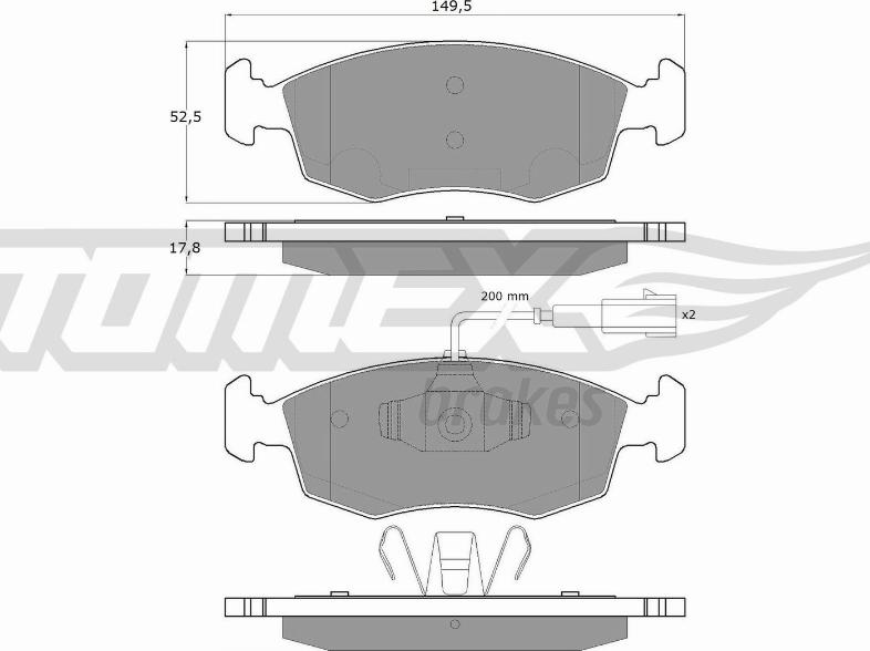 TOMEX brakes TX 16-88 - Bremžu uzliku kompl., Disku bremzes ps1.lv