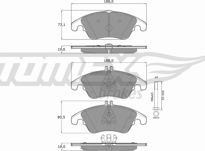 TOMEX brakes TX 16-31 - Bremžu uzliku kompl., Disku bremzes ps1.lv