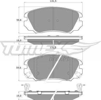 TOMEX brakes TX 16-33 - Bremžu uzliku kompl., Disku bremzes ps1.lv