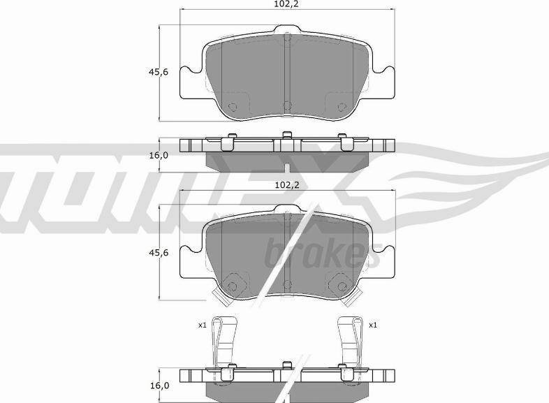 TOMEX brakes TX 16-29 - Bremžu uzliku kompl., Disku bremzes ps1.lv