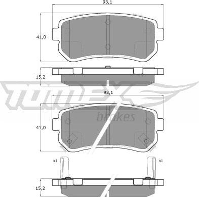 TOMEX brakes TX 16-28 - Bremžu uzliku kompl., Disku bremzes ps1.lv