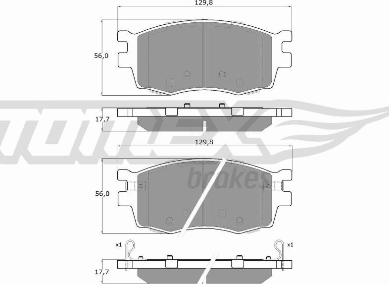 TOMEX brakes TX 16-27 - Bremžu uzliku kompl., Disku bremzes ps1.lv