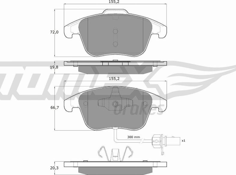 TOMEX brakes TX 16-75 - Bremžu uzliku kompl., Disku bremzes ps1.lv