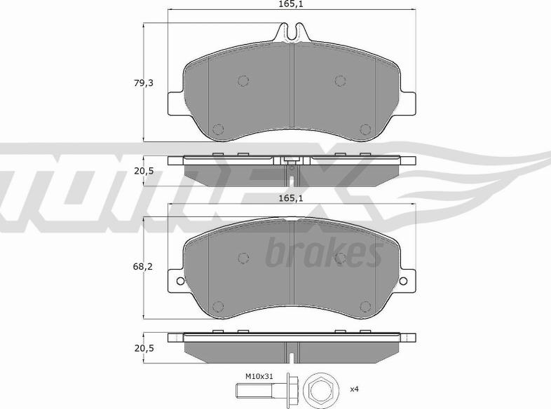 TOMEX brakes TX 16-70 - Bremžu uzliku kompl., Disku bremzes ps1.lv