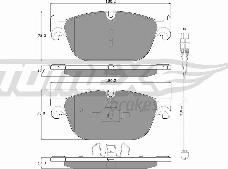 TOMEX brakes TX 16-78 - Bremžu uzliku kompl., Disku bremzes ps1.lv