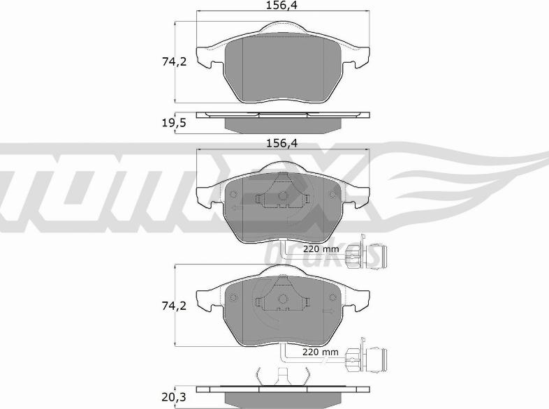 TOMEX brakes TX 10-941 - Bremžu uzliku kompl., Disku bremzes ps1.lv