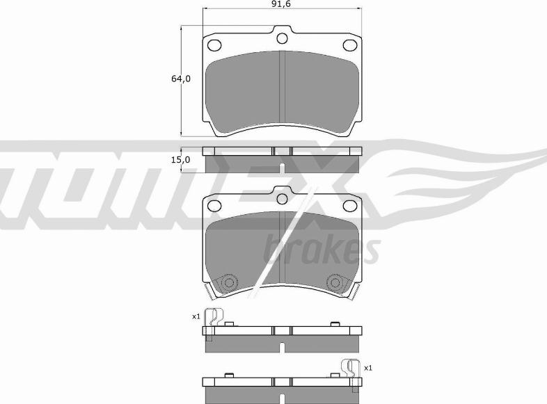 TOMEX brakes TX 10-91 - Bremžu uzliku kompl., Disku bremzes ps1.lv