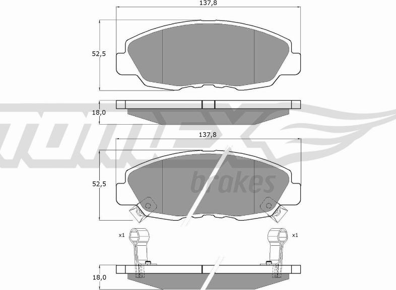 TOMEX brakes TX 10-98 - Bremžu uzliku kompl., Disku bremzes ps1.lv