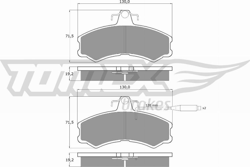 TOMEX brakes TX 10-46 - Bremžu uzliku kompl., Disku bremzes ps1.lv