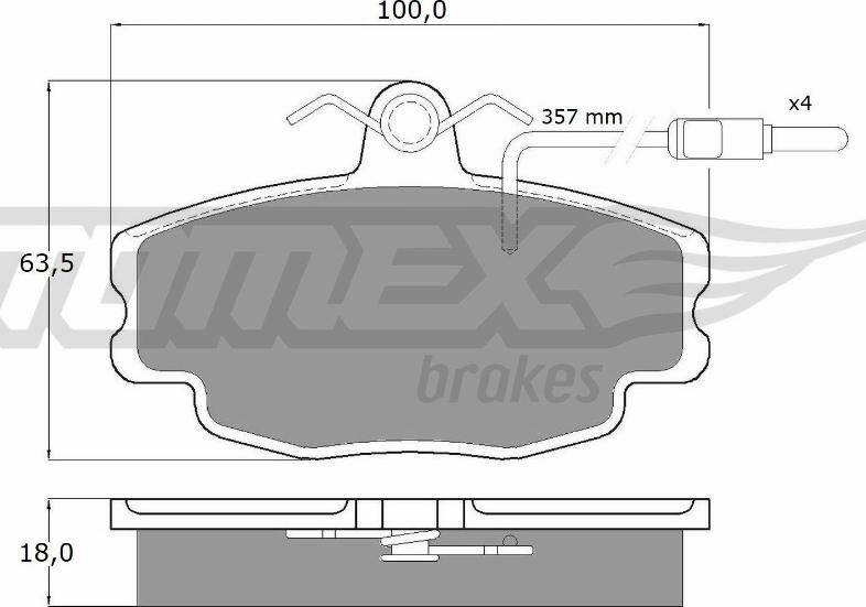 TOMEX brakes TX 10-481 - Bremžu uzliku kompl., Disku bremzes ps1.lv