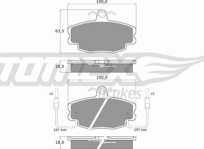 TOMEX brakes TX 10-48 - Bremžu uzliku kompl., Disku bremzes ps1.lv