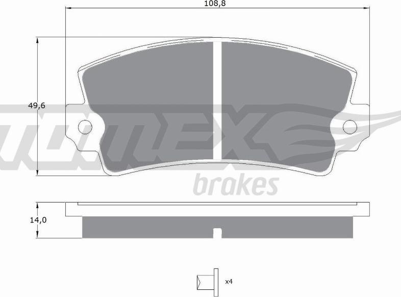 TOMEX brakes TX 10-43 - Bremžu uzliku kompl., Disku bremzes ps1.lv