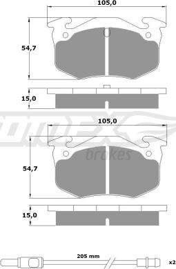 TOMEX brakes TX 10-512 - Bremžu uzliku kompl., Disku bremzes ps1.lv