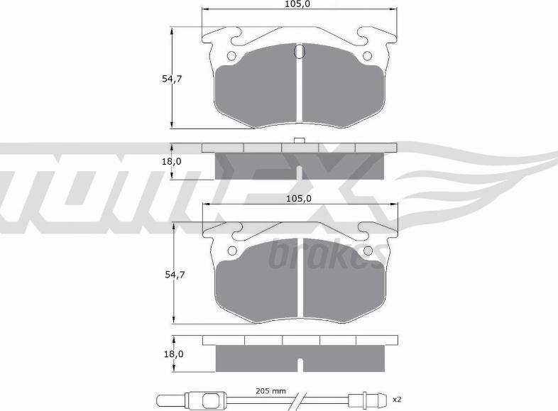 TOMEX brakes TX 10-51 - Bremžu uzliku kompl., Disku bremzes ps1.lv