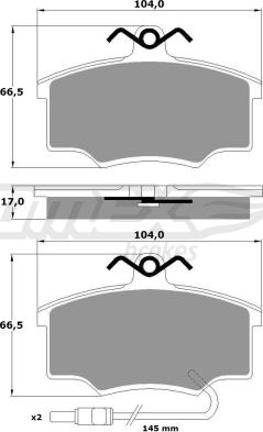 TOMEX brakes TX 10-581 - Bremžu uzliku kompl., Disku bremzes ps1.lv