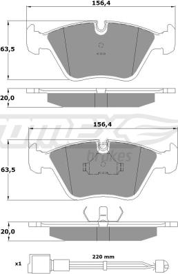 TOMEX brakes TX 10-691 - Bremžu uzliku kompl., Disku bremzes ps1.lv