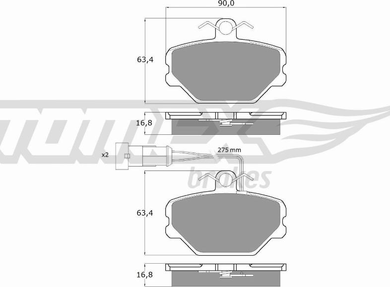 TOMEX brakes TX 10-61 - Bremžu uzliku kompl., Disku bremzes ps1.lv