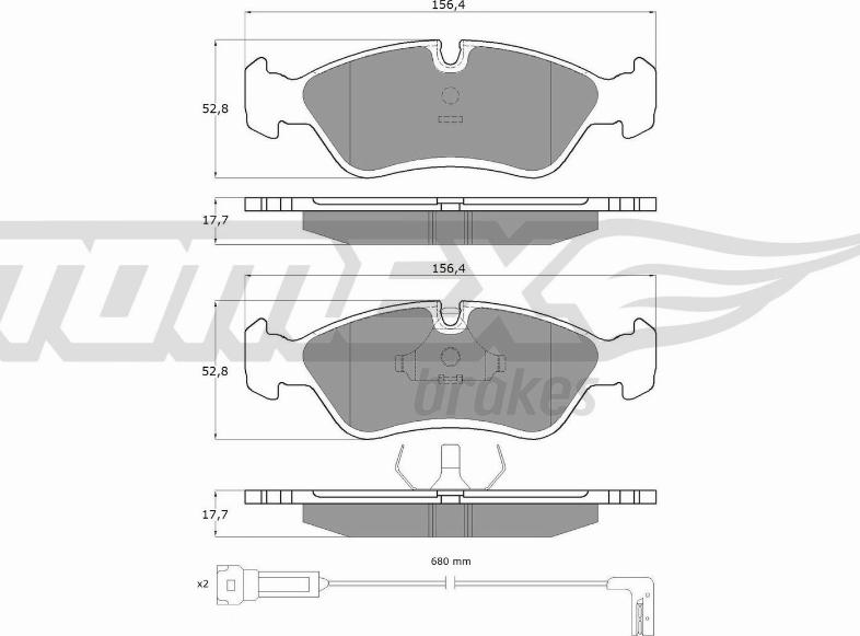 TOMEX brakes TX 10-681 - Bremžu uzliku kompl., Disku bremzes ps1.lv