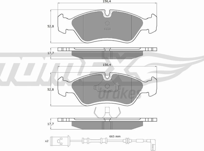 TOMEX brakes TX 10-682 - Bremžu uzliku kompl., Disku bremzes ps1.lv