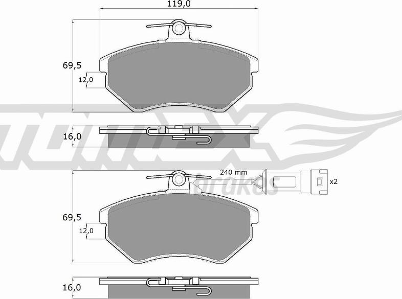 TOMEX brakes TX 10-631 - Bremžu uzliku kompl., Disku bremzes ps1.lv