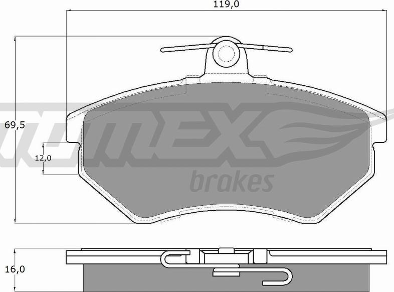TOMEX brakes TX 10-63 - Bremžu uzliku kompl., Disku bremzes ps1.lv